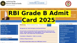 RBI Grade B Admit Card 2025