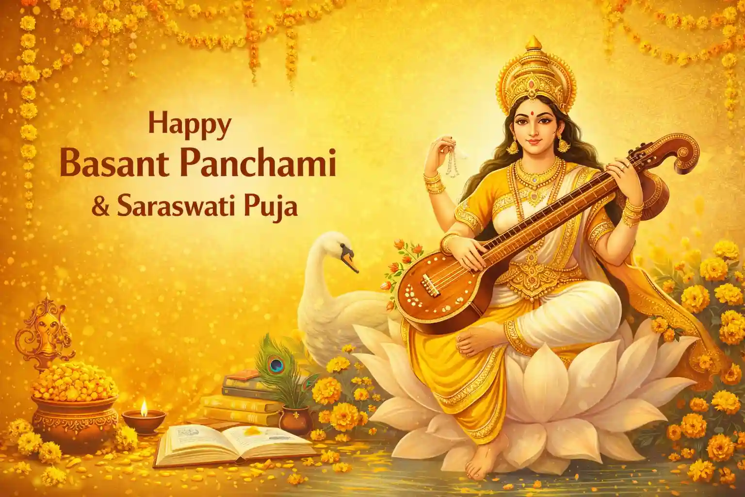 Happy Basant Panchami Saraswati Puja 2026