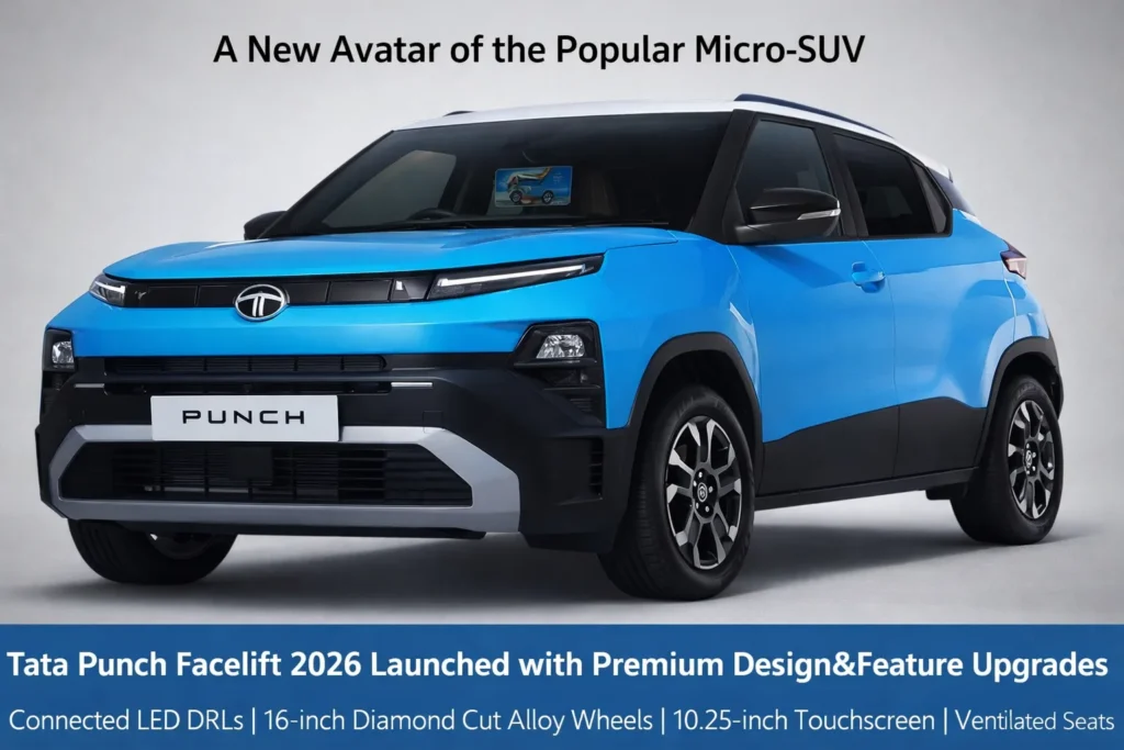New 2026 Tata Punch Facelift भारत में लॉन्च: ₹5.59 लाख की शुरुआती कीमत, अब 360 कैमरा और नए इंजन के साथ